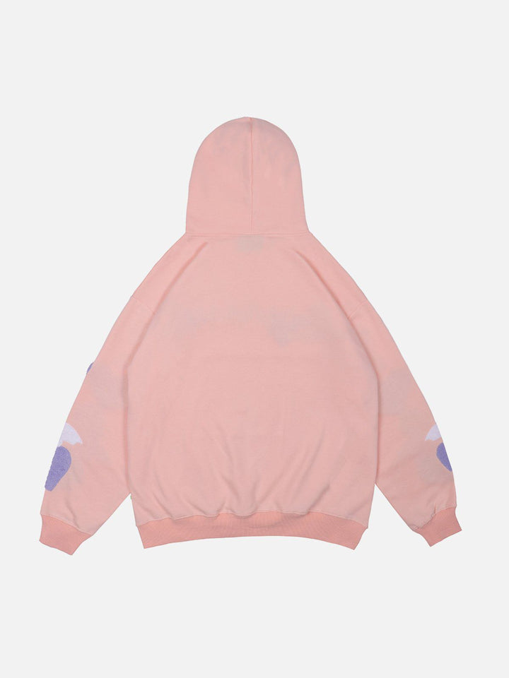 Thesclo - Flocked Heart Hoodie - Streetwear Fashion - thesclo.com