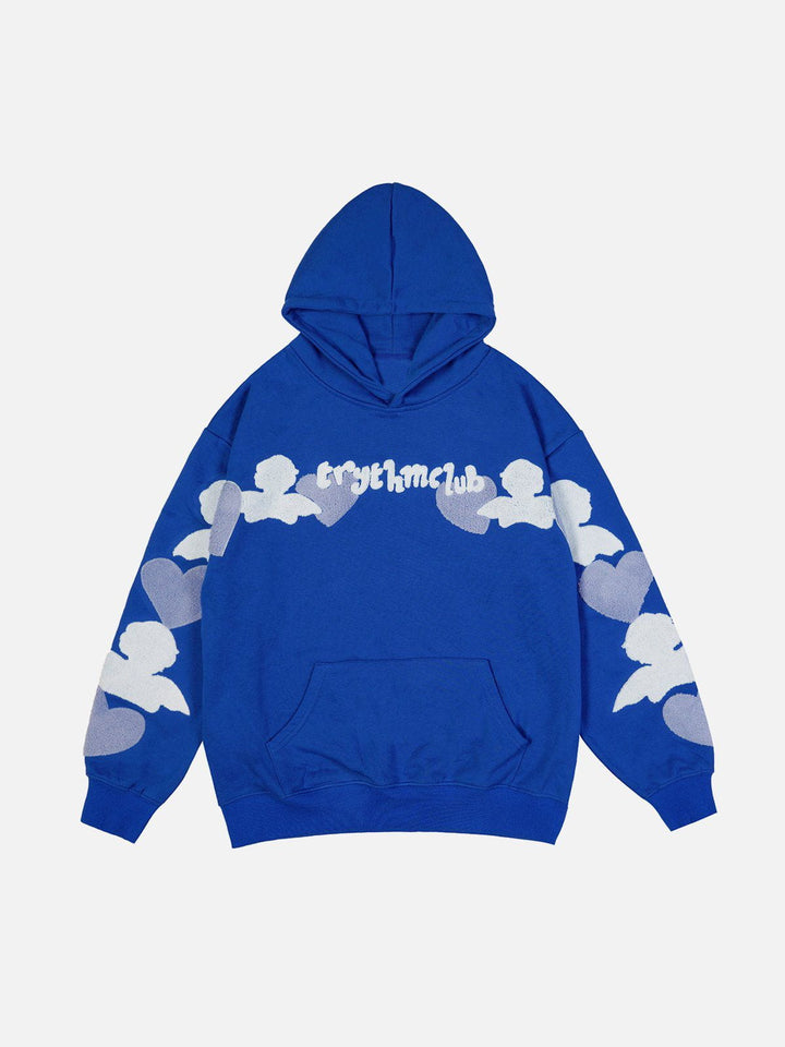 Thesclo - Flocked Heart Hoodie - Streetwear Fashion - thesclo.com