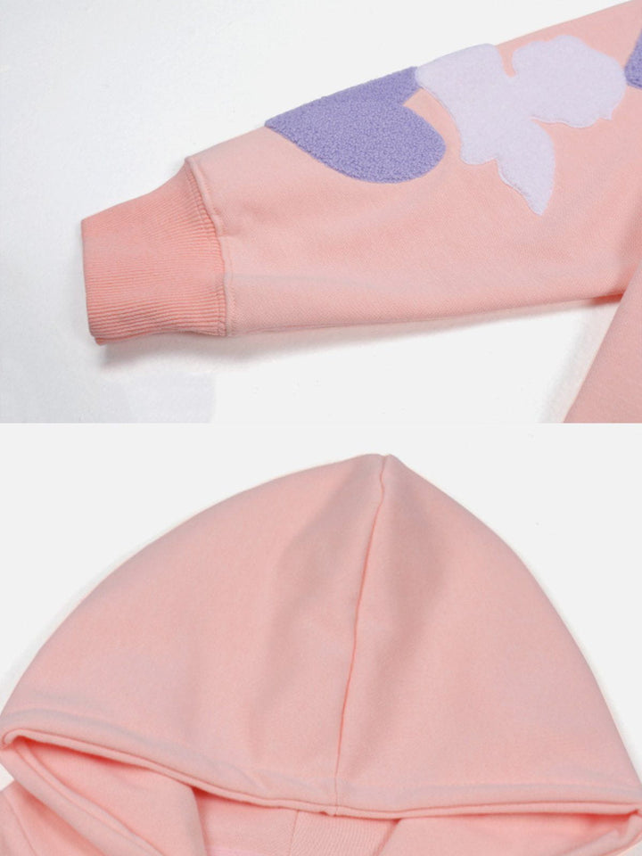 Thesclo - Flocked Heart Hoodie - Streetwear Fashion - thesclo.com