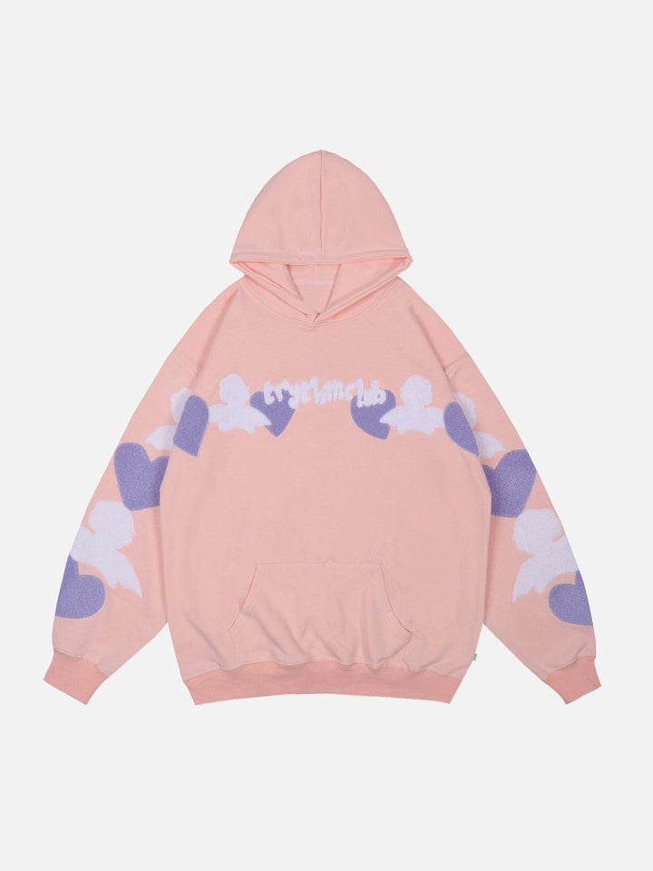 Thesclo - Flocked Heart Hoodie - Streetwear Fashion - thesclo.com