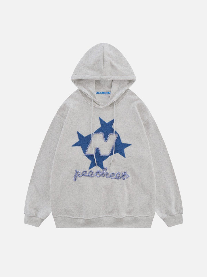 Thesclo - Flocked Stars Print Hoodie - Streetwear Fashion - thesclo.com