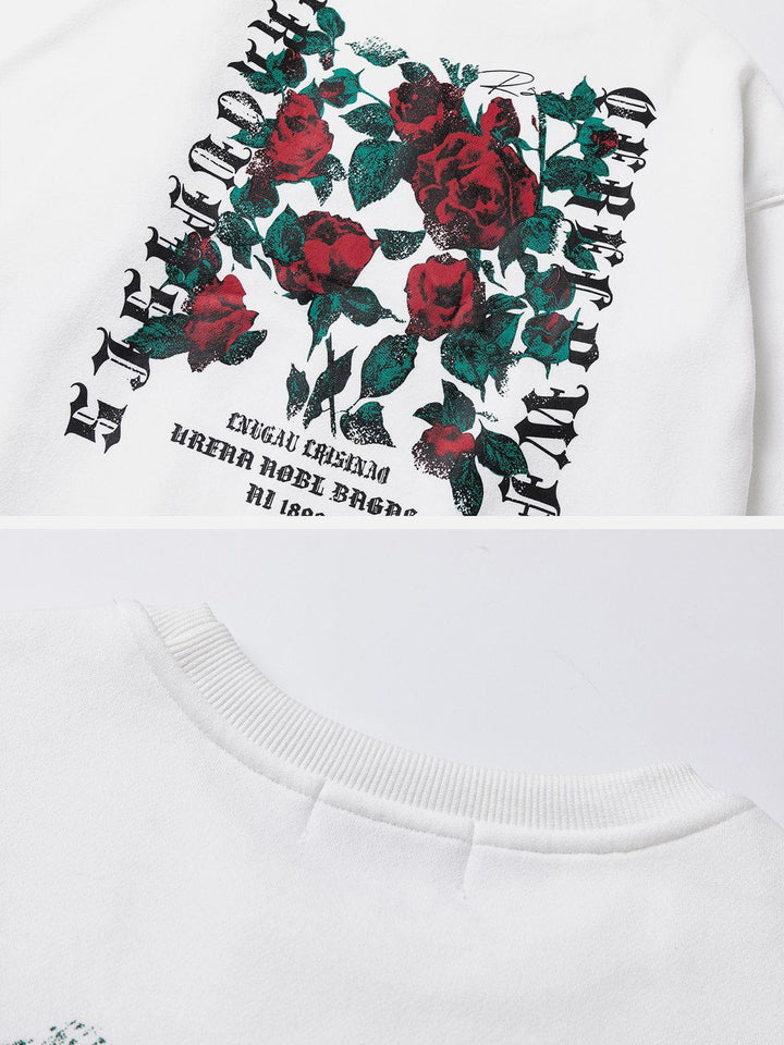 Thesclo - Floral Print Sweatshirt - Streetwear Fashion - thesclo.com