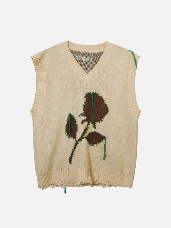 Thesclo - Flower Ribbon Sweater Vest - Streetwear Fashion - thesclo.com