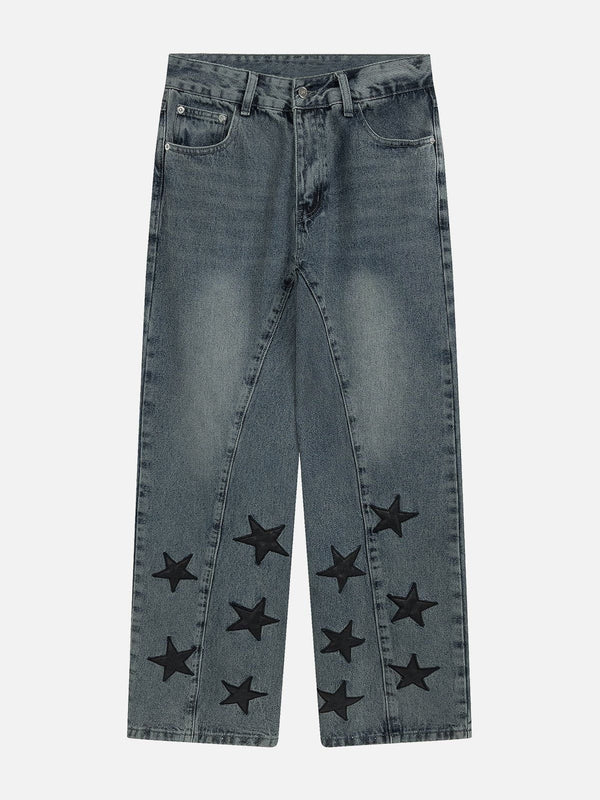 Thesclo - Foot Mouth Star Jeans [���] - Streetwear Fashion - thesclo.com