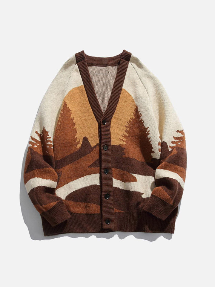 Thesclo - Forest Sunrise Cardigan - Streetwear Fashion - thesclo.com