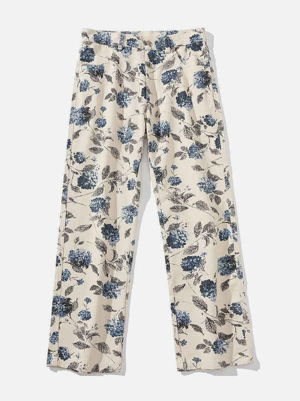 Thesclo - Full Flower Print Pants - Streetwear Fashion - thesclo.com