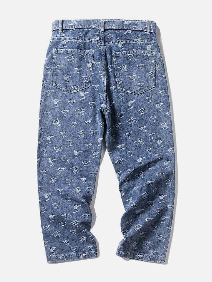 Thesclo - Full Small Print Jeans - Streetwear Fashion - thesclo.com