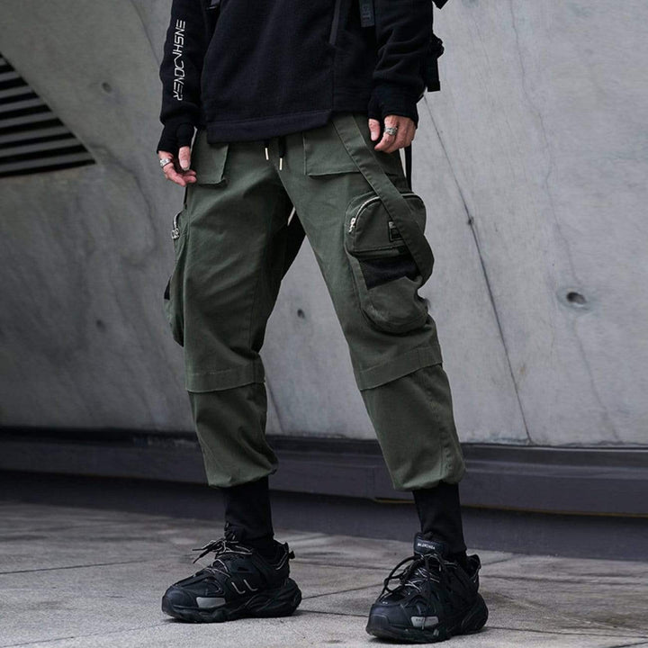 Thesclo - Function Buttons Ribbons Stereoscopic Pockets Cargo Pants - Streetwear Fashion - thesclo.com