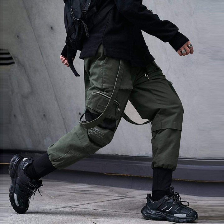 Thesclo - Function Buttons Ribbons Stereoscopic Pockets Cargo Pants - Streetwear Fashion - thesclo.com