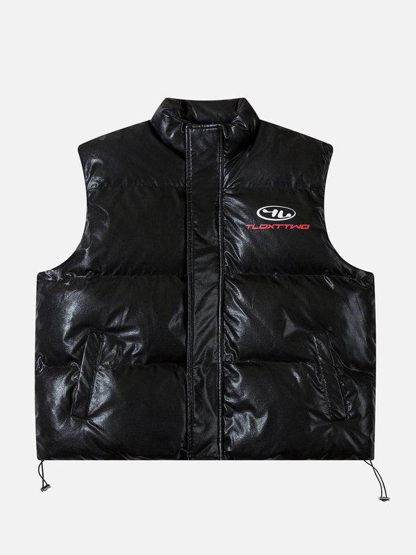 Thesclo - Glossy Letter Print Gilet - Streetwear Fashion - thesclo.com