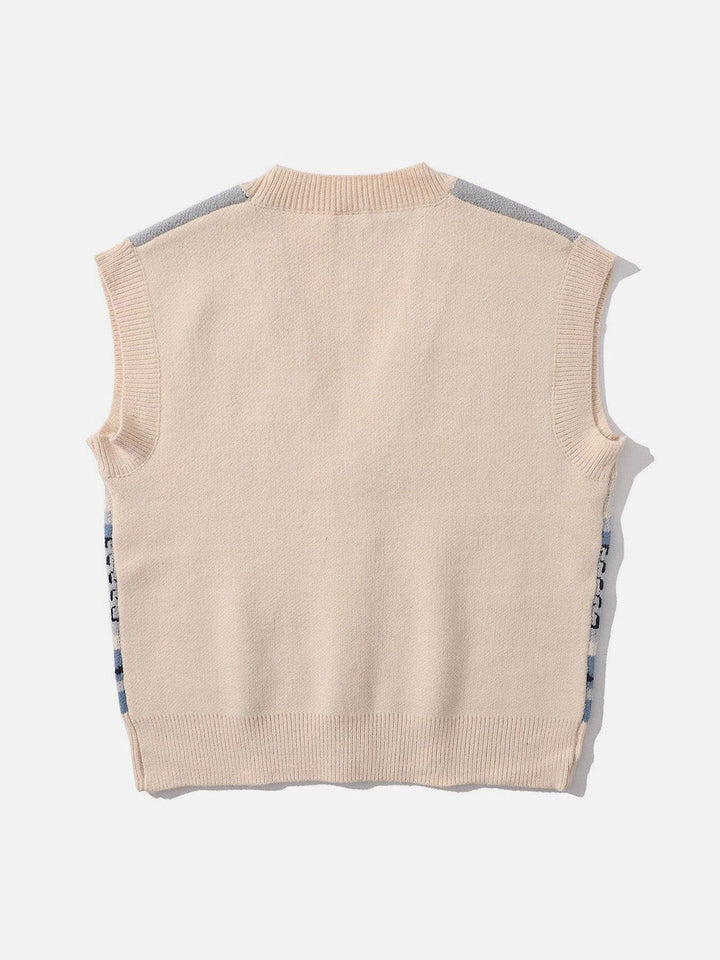 Thesclo - Hand In Hand Pattern Knit Sweater Vest - Streetwear Fashion - thesclo.com