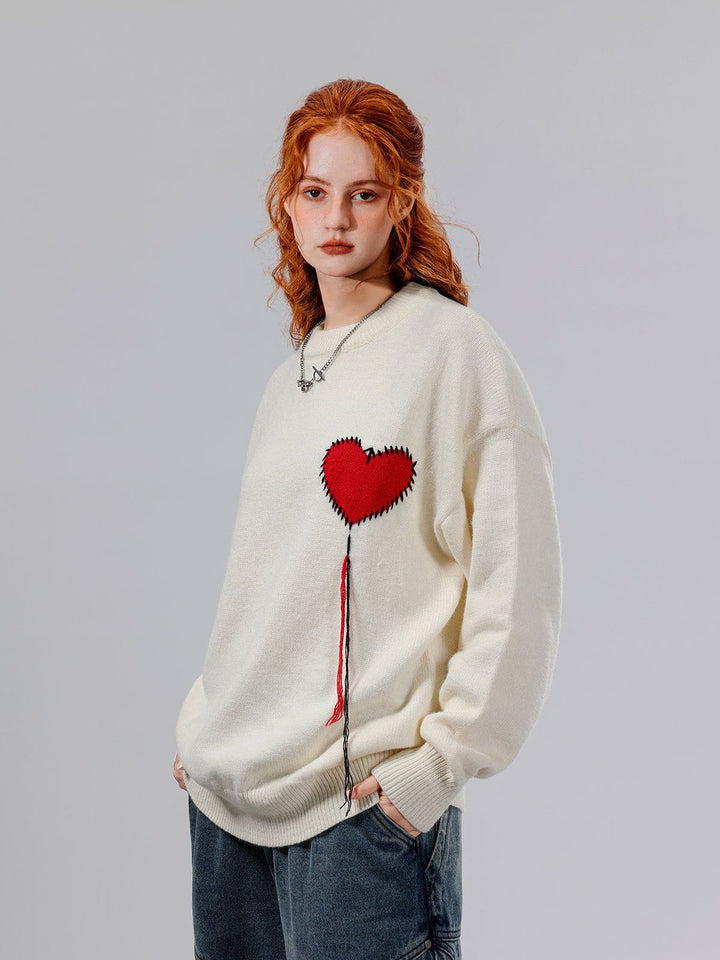 Thesclo - "Heart Choice" Knit Sweater - Streetwear Fashion - thesclo.com