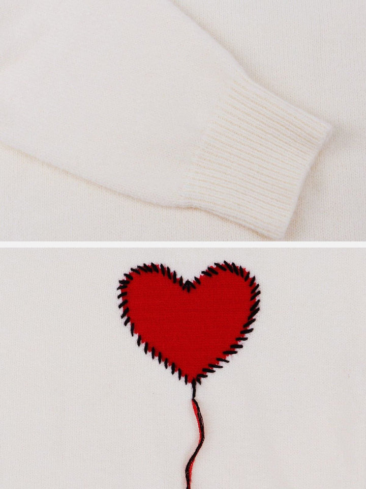 Thesclo - "Heart Choice" Knit Sweater - Streetwear Fashion - thesclo.com