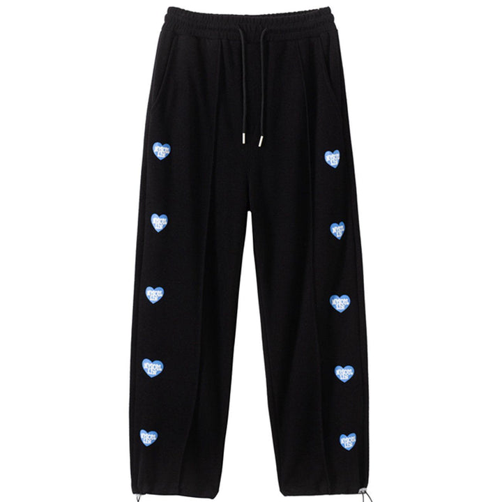 Thesclo - Heart-shaped Drawstring Sweatpants - Streetwear Fashion - thesclo.com