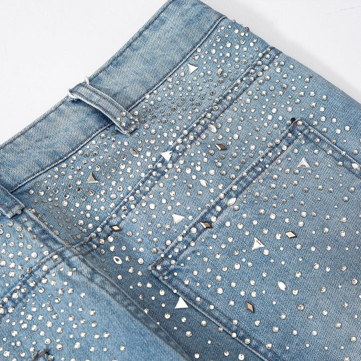 Thesclo - Hotfixrhinestone Starry Sky Jeans - Streetwear Fashion - thesclo.com