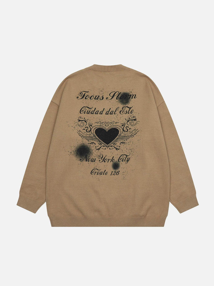 Thesclo - Inkjet Heart Print Sweater - Streetwear Fashion - thesclo.com