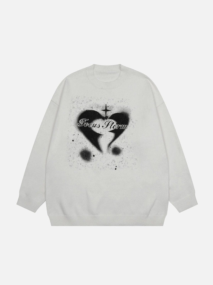 Thesclo - Inkjet Heart Print Sweater - Streetwear Fashion - thesclo.com