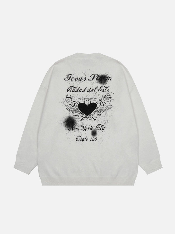 Thesclo - Inkjet Heart Print Sweater - Streetwear Fashion - thesclo.com