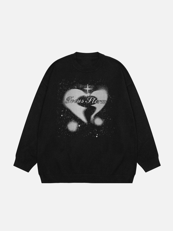 Thesclo - Inkjet Heart Print Sweater - Streetwear Fashion - thesclo.com