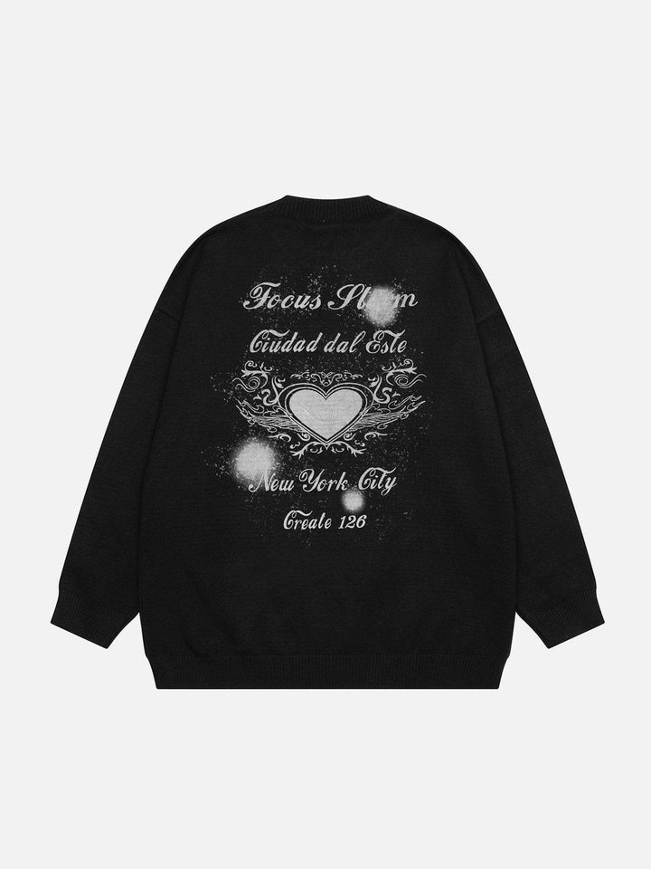 Thesclo - Inkjet Heart Print Sweater - Streetwear Fashion - thesclo.com