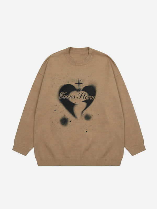 Thesclo - Inkjet Heart Print Sweater - Streetwear Fashion - thesclo.com