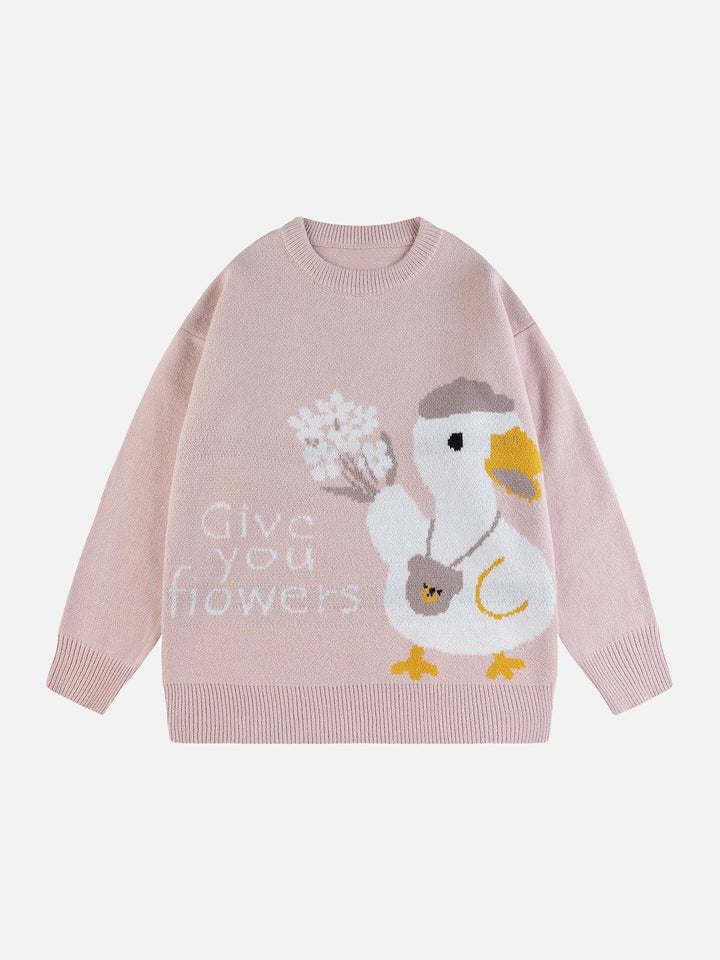 Thesclo - Jacquard Cartoon Duck Sweater - Streetwear Fashion - thesclo.com