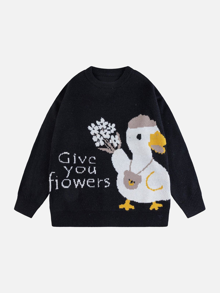 Thesclo - Jacquard Cartoon Duck Sweater - Streetwear Fashion - thesclo.com