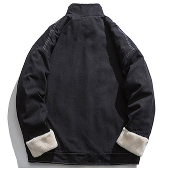 Thesclo - Japanese Stand-up Collar Lamb Wool Winter Coat - Streetwear Fashion - thesclo.com