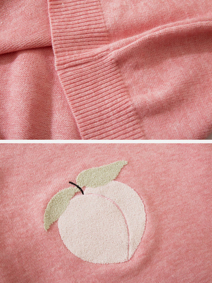 Thesclo - Juicy Peach Flocking Sweater - Streetwear Fashion - thesclo.com