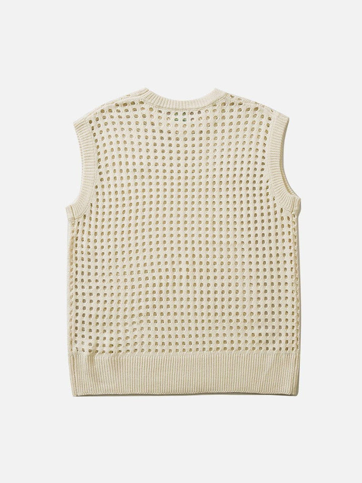 Thesclo - Knitted Cutout Sweater Vest - Streetwear Fashion - thesclo.com