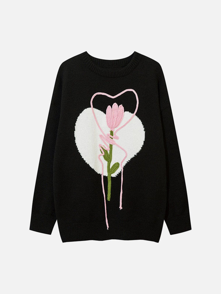 Thesclo - Knitted Flowers Sweater - Streetwear Fashion - thesclo.com