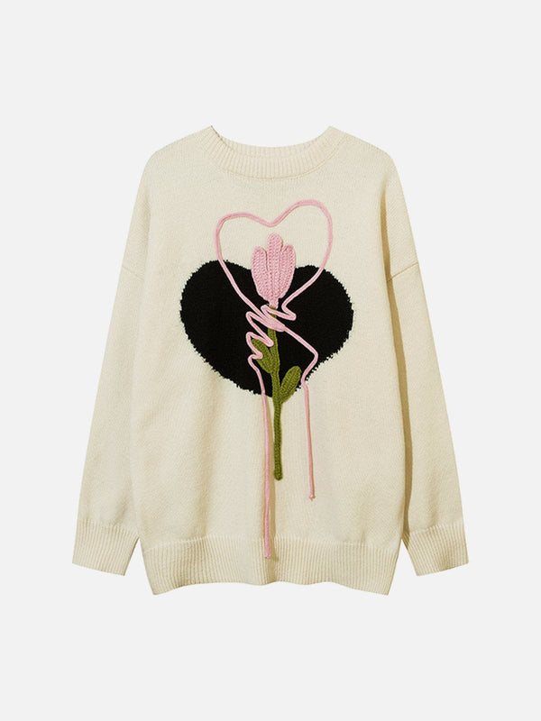 Thesclo - Knitted Flowers Sweater - Streetwear Fashion - thesclo.com