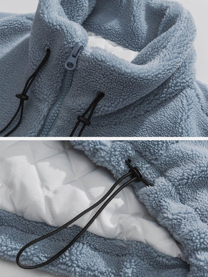 Thesclo - Labeled Drawstring Winter Coat - Streetwear Fashion - thesclo.com