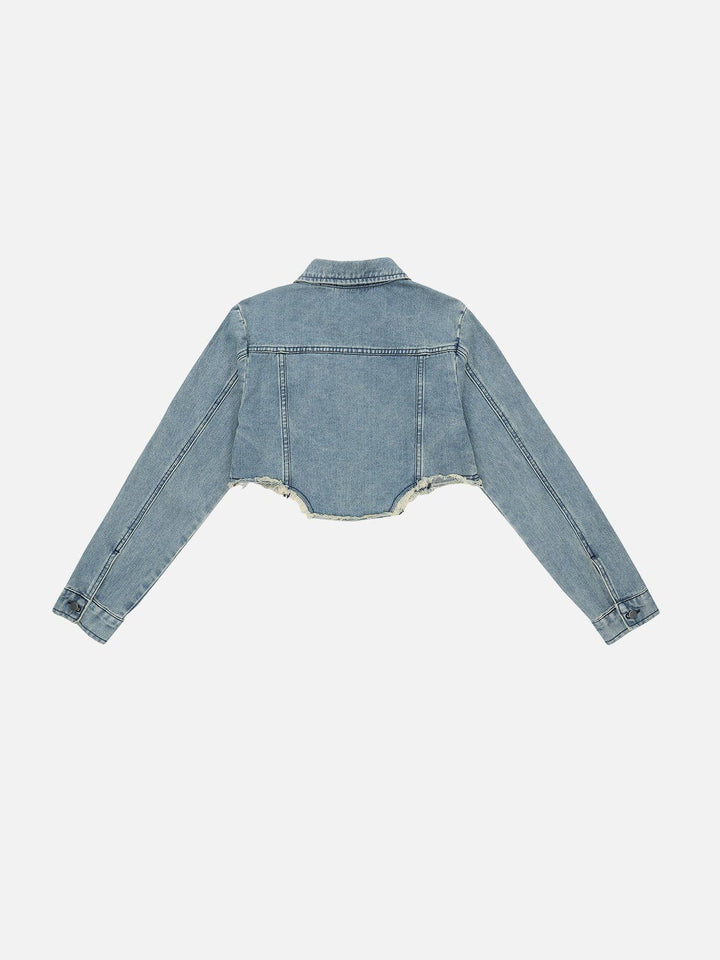 Thesclo - Lace-Up Denim Jacket - Streetwear Fashion - thesclo.com