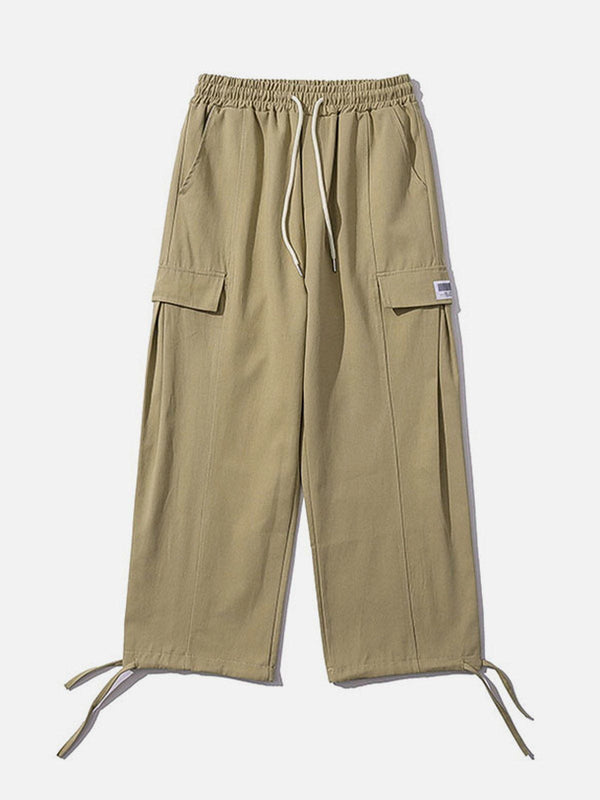 Thesclo - Large Pocket Drawstring Cargo Pants - Streetwear Fashion - thesclo.com