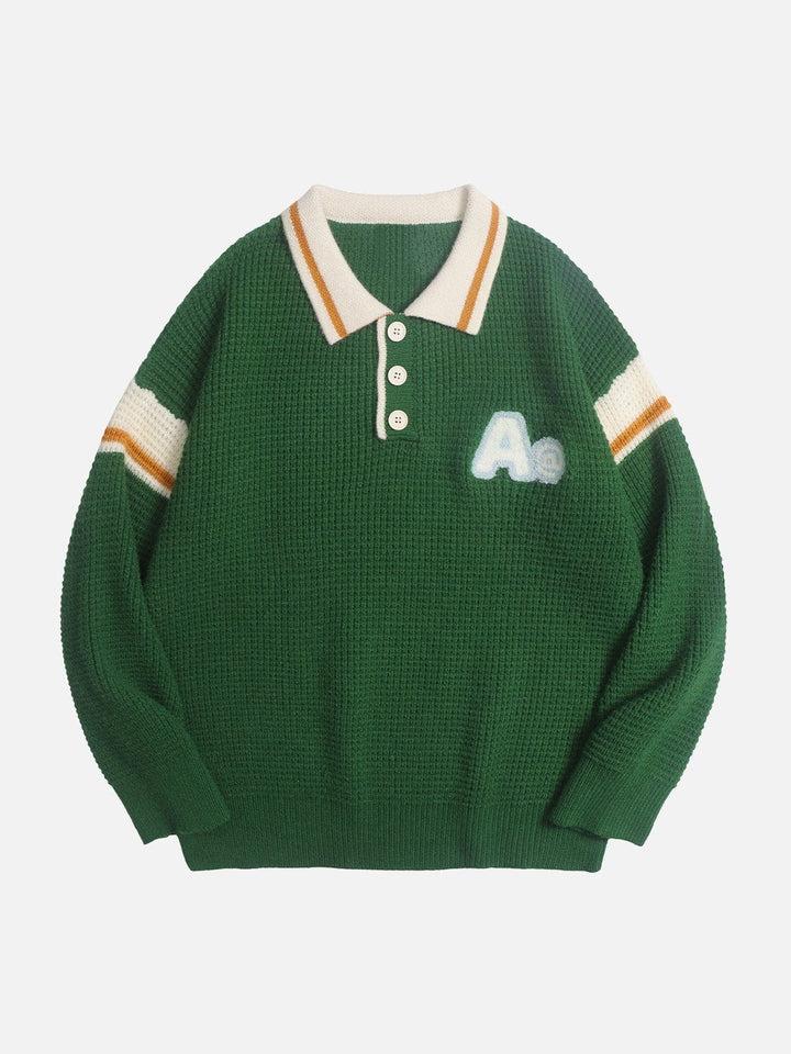 Thesclo - Letter A Polo Sweater - Streetwear Fashion - thesclo.com