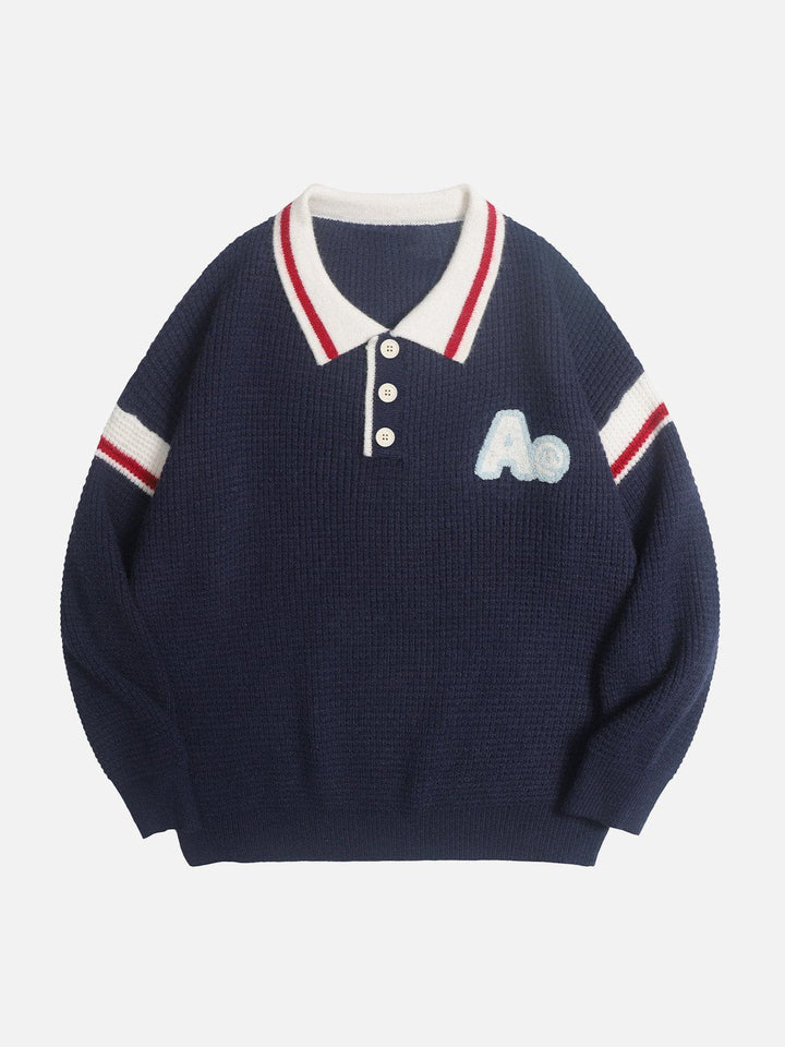 Thesclo - Letter A Polo Sweater - Streetwear Fashion - thesclo.com