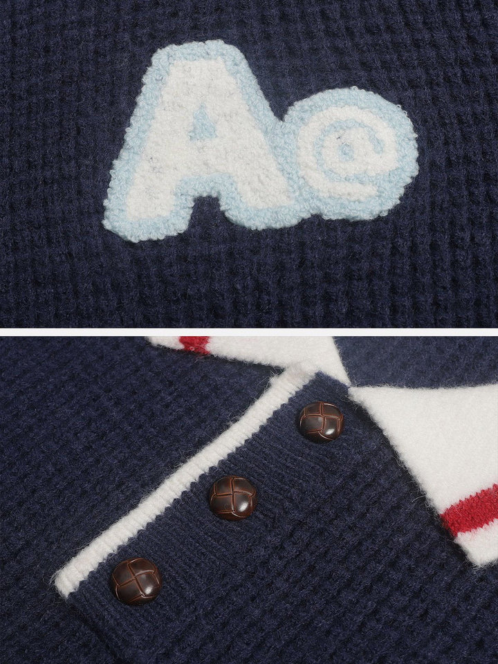 Thesclo - Letter A Polo Sweater - Streetwear Fashion - thesclo.com