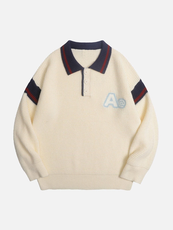 Thesclo - Letter A Polo Sweater - Streetwear Fashion - thesclo.com