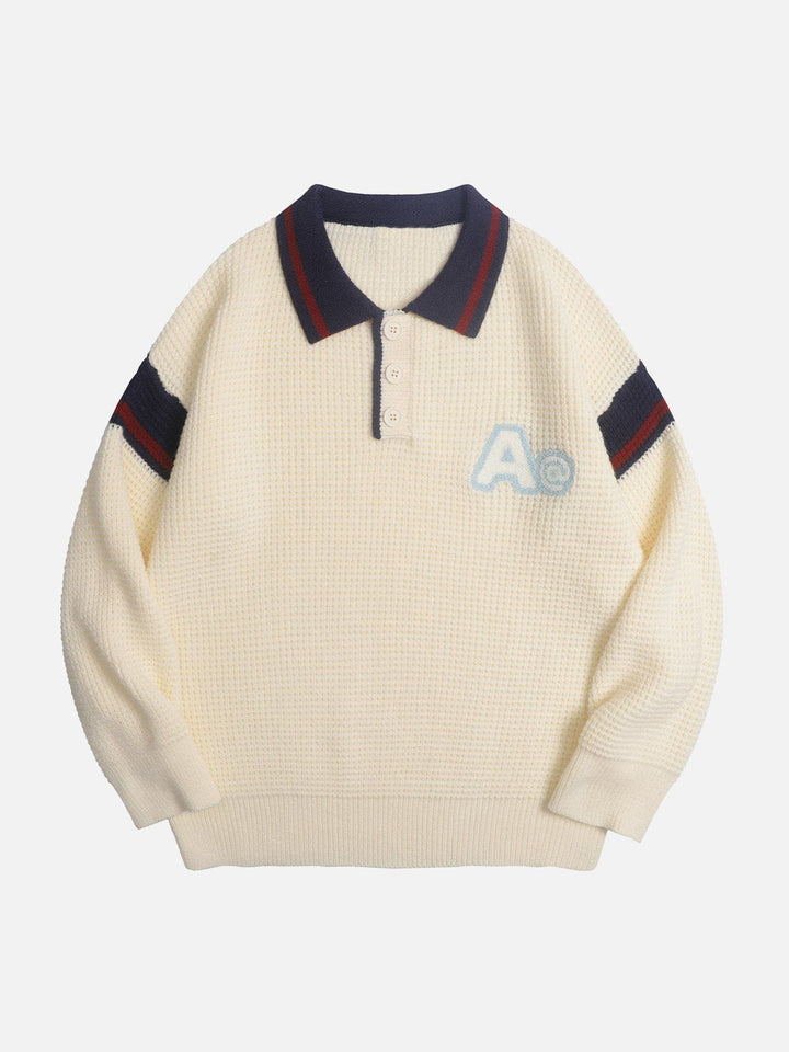 Thesclo - Letter A Polo Sweater - Streetwear Fashion - thesclo.com