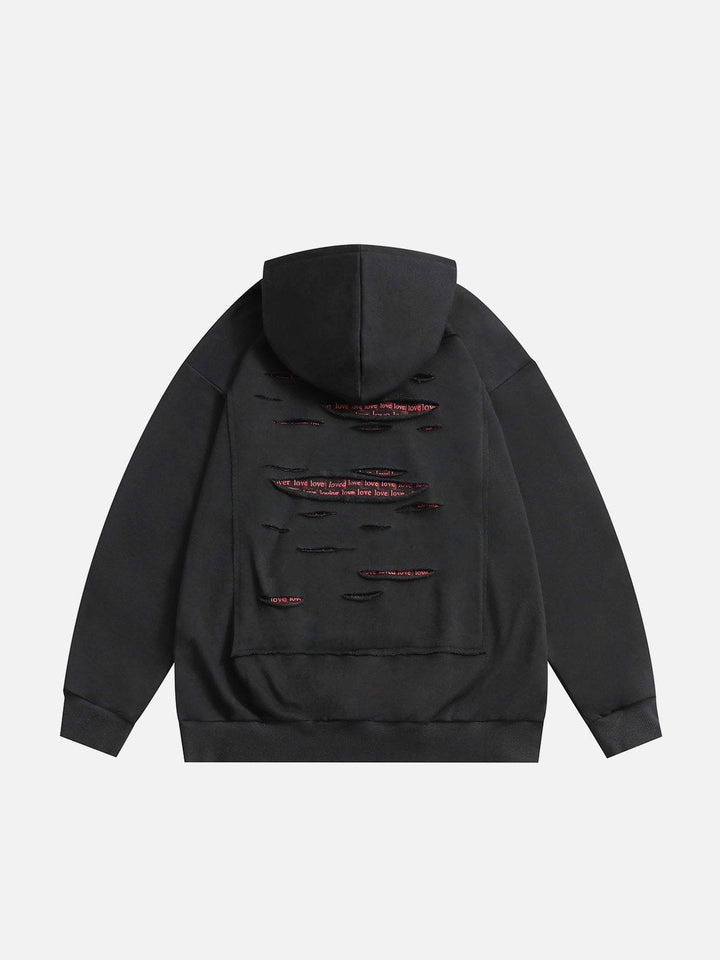 Thesclo - Letter Cut Hoodie - Streetwear Fashion - thesclo.com