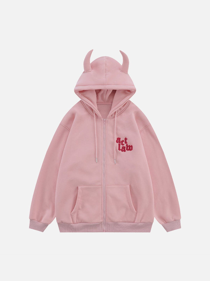 Thesclo - Letter Devil Head Hoodie - Streetwear Fashion - thesclo.com