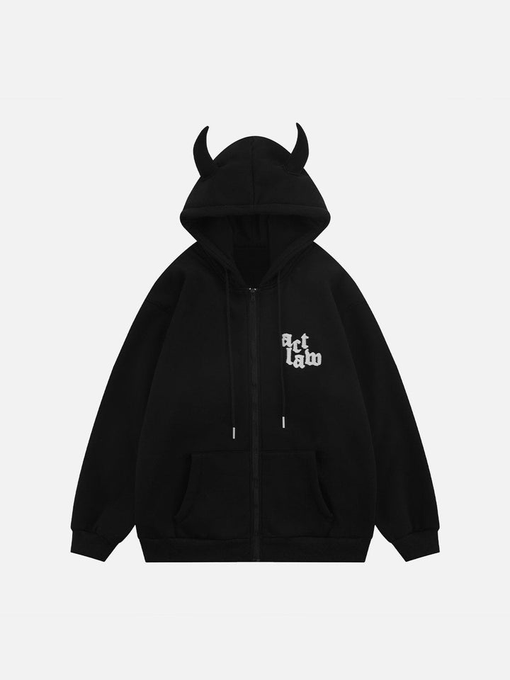 Thesclo - Letter Devil Head Hoodie - Streetwear Fashion - thesclo.com