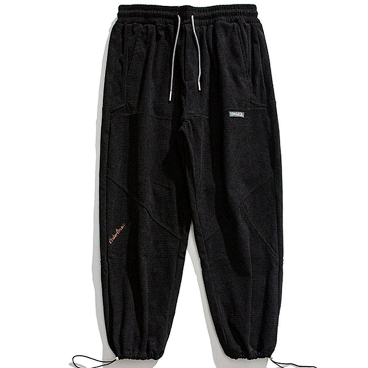 Thesclo - Letter Embroidered Check Sweatpants - Streetwear Fashion - thesclo.com