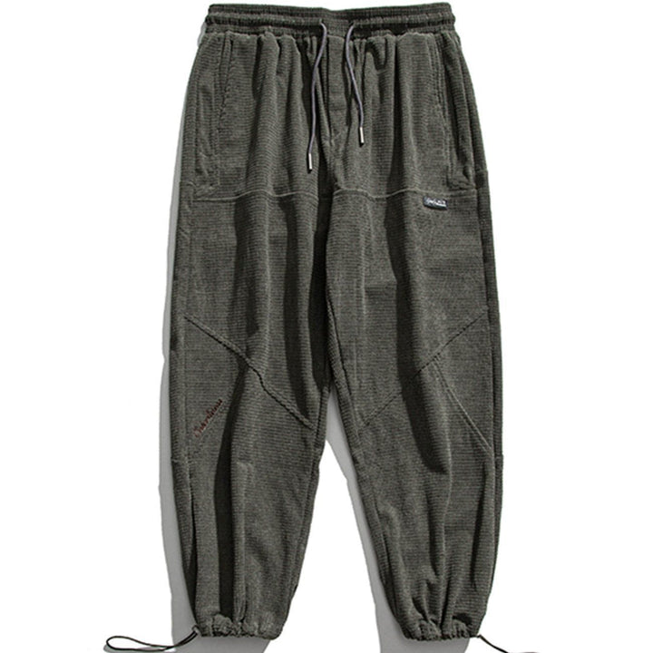 Thesclo - Letter Embroidered Check Sweatpants - Streetwear Fashion - thesclo.com