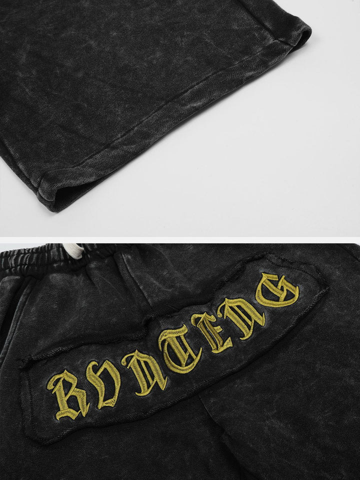 Thesclo - Letter Embroidery Shorts - Streetwear Fashion - thesclo.com