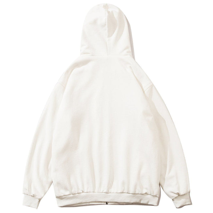 Thesclo - Letter Embroidery Zipper Hoodie - Streetwear Fashion - thesclo.com