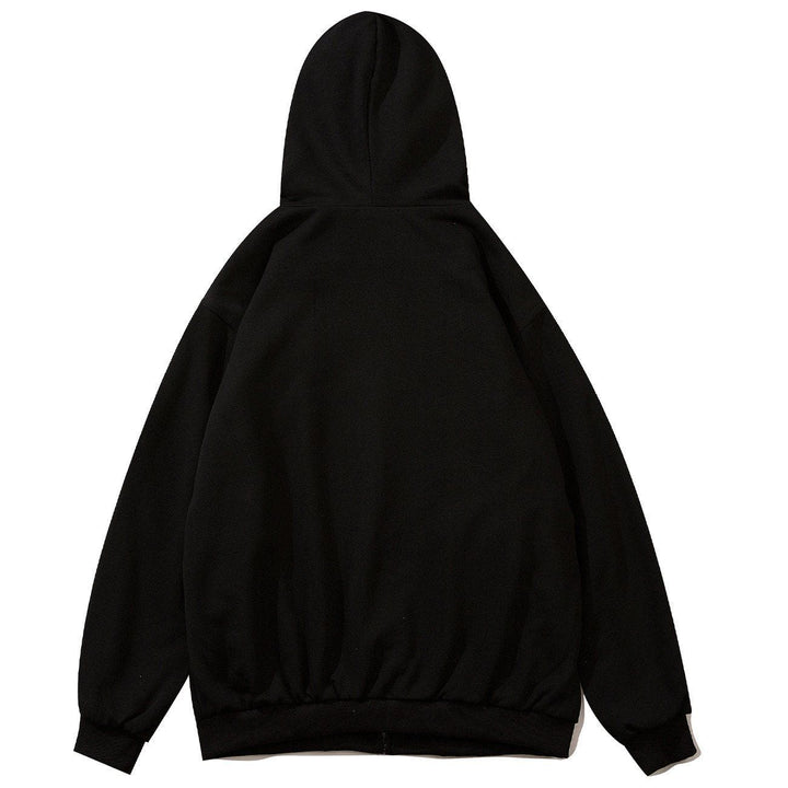 Thesclo - Letter Embroidery Zipper Hoodie - Streetwear Fashion - thesclo.com