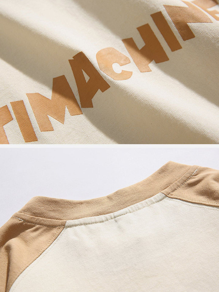 Thesclo - Letter Print Clash Sweatshirt - Streetwear Fashion - thesclo.com