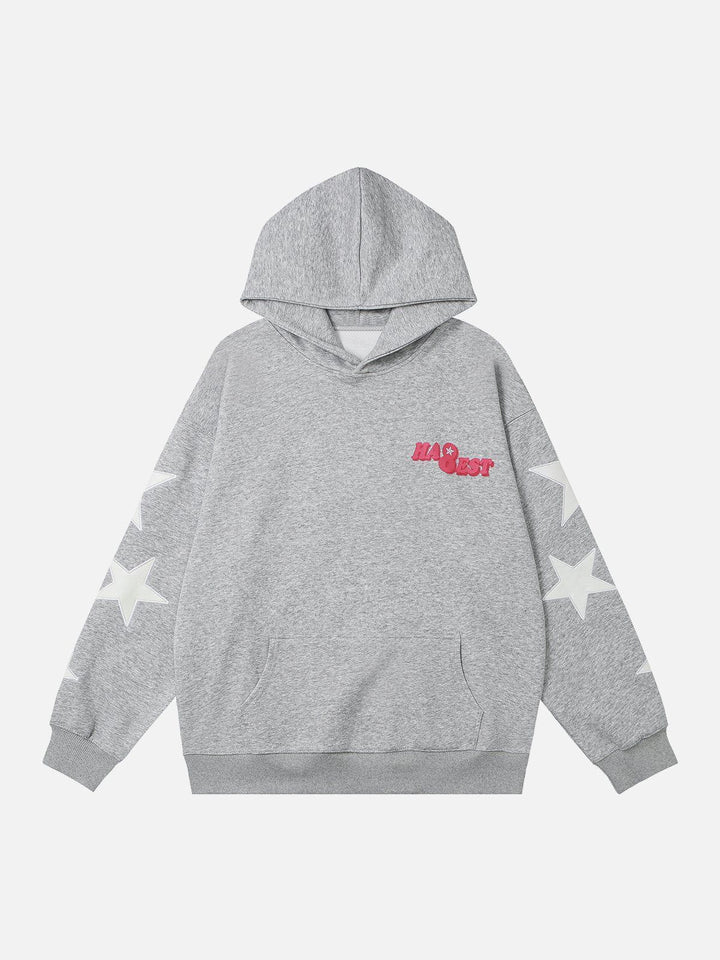 Thesclo - Letter Printing Star Embroidery Hoodie - Streetwear Fashion - thesclo.com